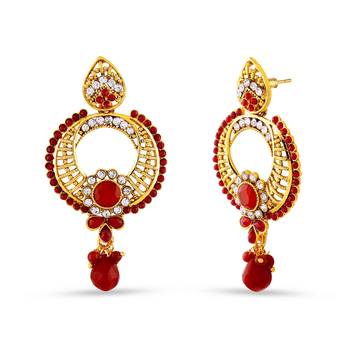 Chand Bali Design Red Drop Dangle Earrings 2