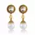 White Stone Gold Finishing Round Shape Design Earrings