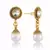 White Stone Gold Finishing Round Shape Design Earrings