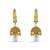 Gold Finishing Designer Jhumki Earrings With White Stone For Party Wear