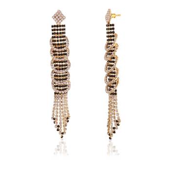 Stylish Adorable Gorgeous Designer Wear Earrings In Black For Occasion 2