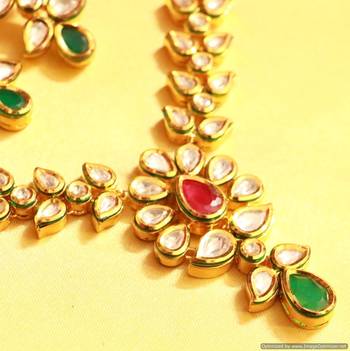 Kundan Meenakari Ruby Elegant Necklace Set 3