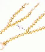 Kundan bridal gold plated haath panja phool slave bracelet with ring