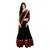 Black and red georgette embroidered unstitched lehenga-choli