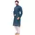 Men's Handloom Green Blue Kurta Pyjama