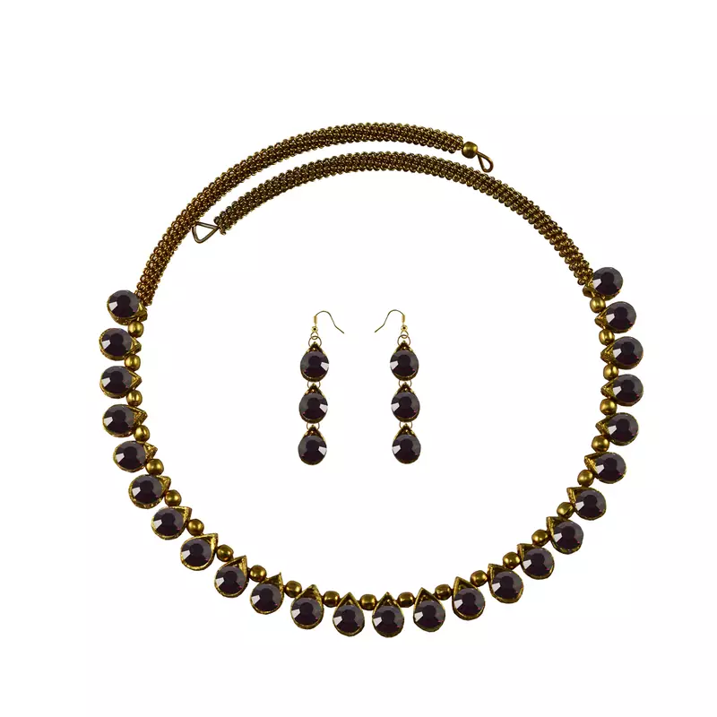 Stone Studded Necklace Hasli