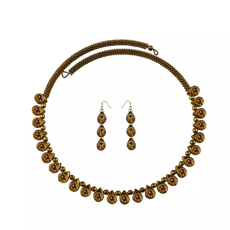 Stone Studded Necklace Hasli