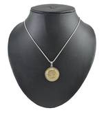  Om Namah Shivaya 24K Yellow Gold Plated Pendant with Austrain Diamonds and Silver-Plated Chain