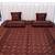 Brown printed poly dupion silk bed sheets