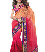 Pink Embroidered Georgette Saree With Blouse