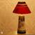 An Elegant Hand Painted Lampshade  In Terracotta