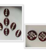 7 oval and 3 round valvet mehrun color bindi