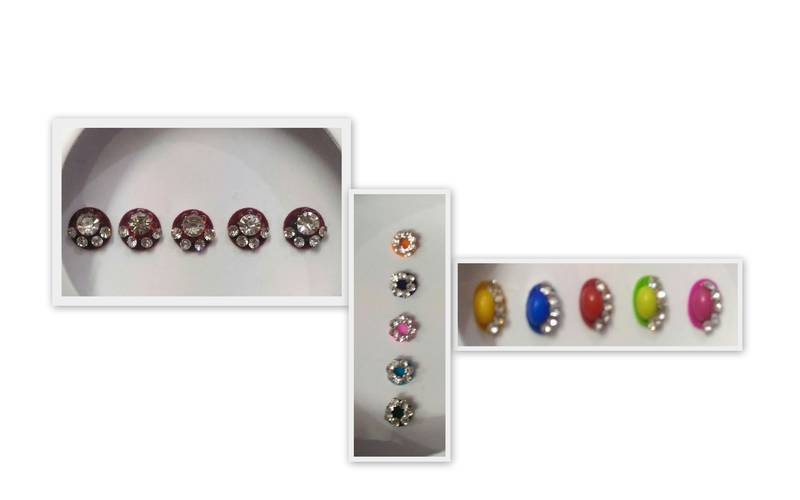 5 round shape bindi with mehrun