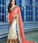 white plain georgette saree with blouse