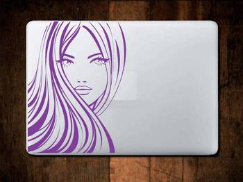Woman face laptop decal 1
