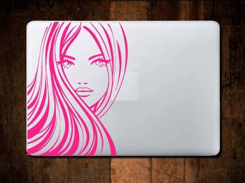 Woman face laptop decal 2