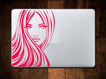 Woman face laptop decal 3