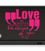 Love quote laptop decal
