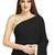 Black printed faux georgette saree with blouse