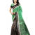 green printed chapa silk saree with blouse