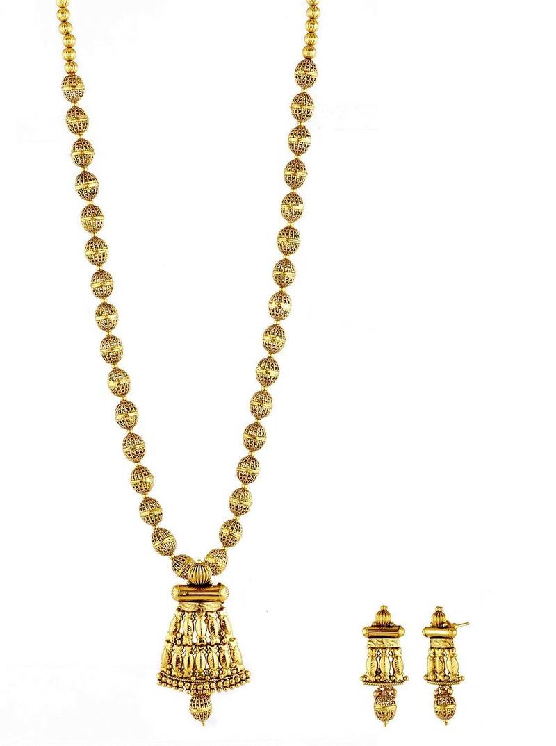 Gold plated long necklace set Women jewellery Satyam Jewellery NX
