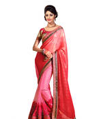 PINK embroidered georgette saree with blouse