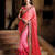 pink embroidered chiffon saree with blouse