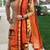 Gold Color embroidered silk semistitched Patiala Dress Material