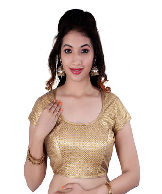 Gold  embellished brocade blouse 1