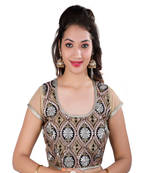 Multicolor embroidered silk blouse