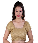 Gold embroidered net blouse