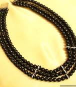 Black Onyx 3 Line Elegant Necklace Set