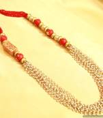 Red Indowestern Maala Necklace Set