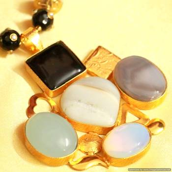 Black Onyx Real Look Necklace Set 2