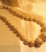 Gold Plated Zircon Jaipuri Beads Neckpiece