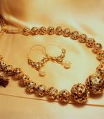 Gold Plated Multicolor Jaipuri Beads Mala With Kundan Bali