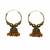 Golden Jhumka Hoop Earrings with brown Beads