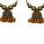 Golden Jhumka Hoop Earrings with brown Beads