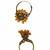 Golden Jhumka Hoop Earrings with brown Beads