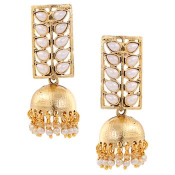 White polki jhumkas 1