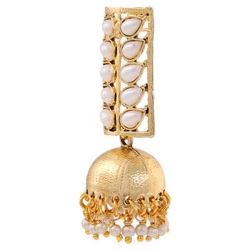 White polki jhumkas 2