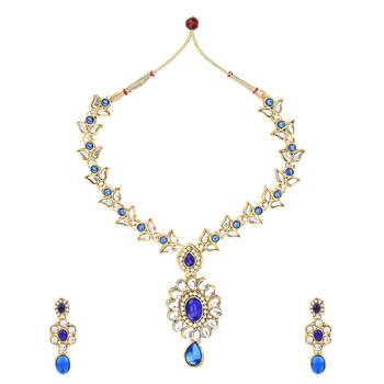 Blue polki necklace sets 1