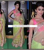 Shreya Saren Neon saree