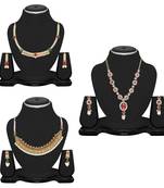 Multicolor stone cubic zirconia necklace sets