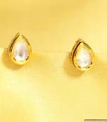 Pear Shaped Kundan Meenakari Studs
