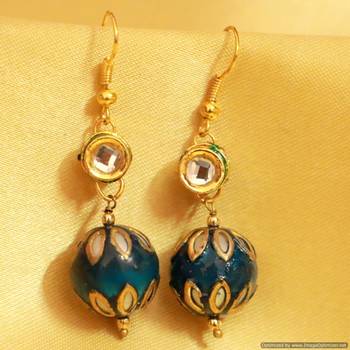 Kundan Meenakari Dangling Earrings 1