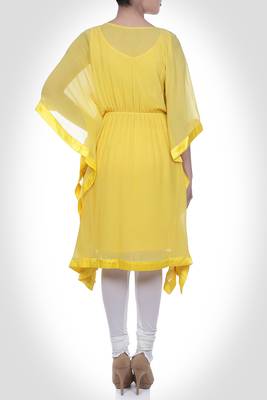 Yellow embroidered cotton stitched salwar 3