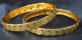 Laxmi Coin Golden Bangle set 1