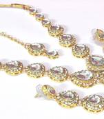 White Tilak stone Necklace set