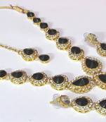 Black Tilak stone Necklace set